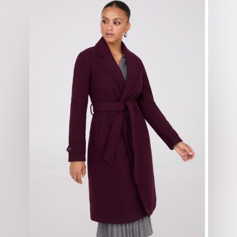 Faux Wool Wrap Coat